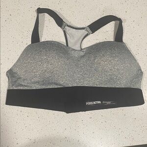 PINK Victoria's Secret Gray and Black Sports Bra